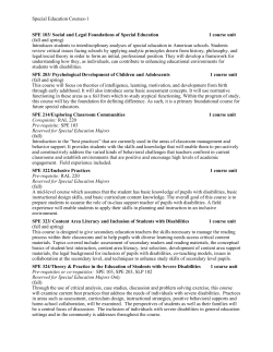 Special Education Courses-1 SPE 103/ Social and Legal