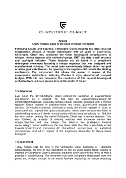 Allegro A new musical page in the book of haute horlogerie