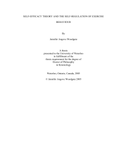 self-efficacy theory and the self-regulation of exercise behaviour
