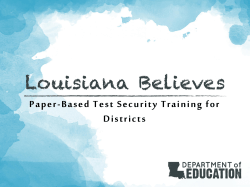 Paper Test Security DTC Training