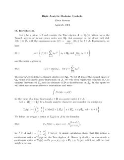 Rigid Analytic Modular Symbols Glenn Stevens April 21, 1994 &sect;0