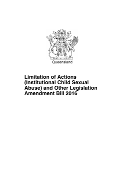 Limitation of Actions (Institutional Child Sexual Abuse) and Other