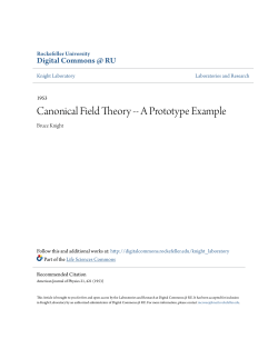 Canonical Field Theory -- A Prototype Example