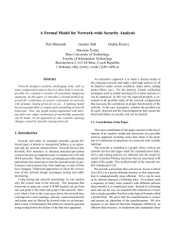 A Formal Model for Network-wide Security Analysis