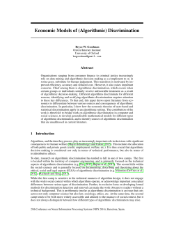 Economic Models of (Algorithmic) Discrimination