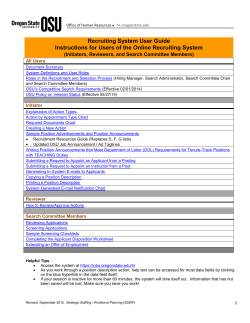 Online Recruiting System User Guide