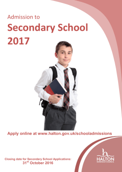 ADMISSION TO HIGH SCHOOL