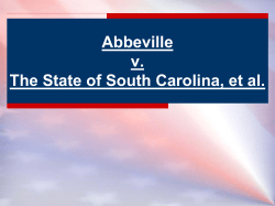 Abbeville v. The State of South Carolina, et al. Legal Issues in