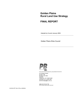 Rural Land Use Strategy - Golden Plains Shire Council
