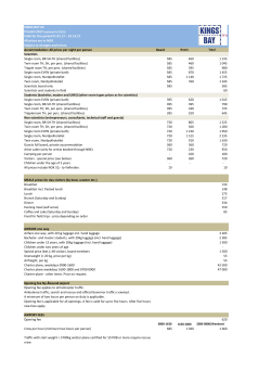 KINGS BAY AS Valid for the period 01.01.17 &ndash; 31.12.17 All prices