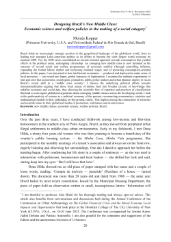 Designing Brazil`s New Middle Class: Economic science and
