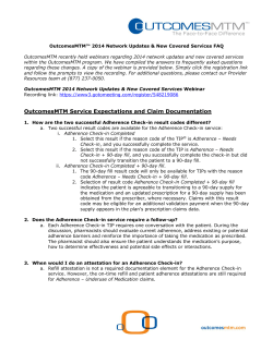 OutcomesMTM Service Expectations and Claim Documentation