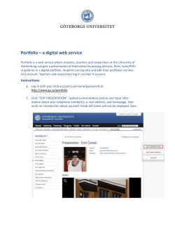 Portfolio &ndash; a digital web service