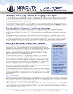 AsureNow Performance Monitoring