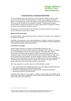 Slough Social Work Model- Executive Summary