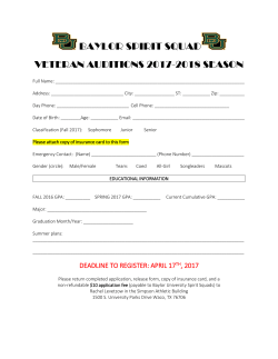BAYLOR SPIRIT SQUAD VETERAN AUDITIONS 2017