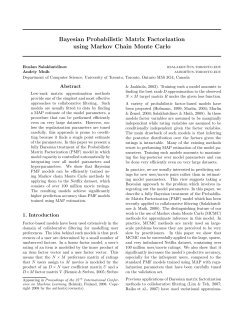 Bayesian Probabilistic Matrix Factorization using Markov Chain