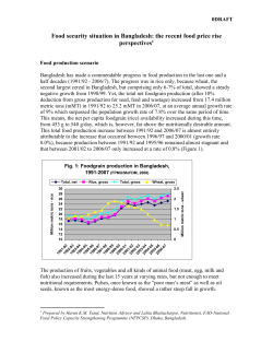 Food security situation in Bangladesh: the recent food price
