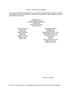*Waiver on next page Dept 22 ~ Horse Show Fun Challenge You