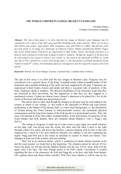 The world corpsed in Samuel Beckett`s Endgame