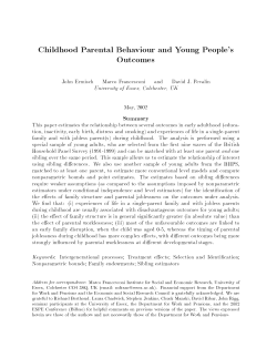Childhood Parental Behaviour and Young People`s Outcomes