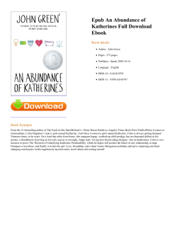 Epub An Abundance of Katherines Full