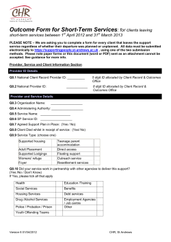 Outcome Form for Short