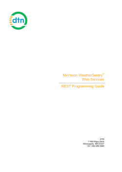 MxVision WeatherSentry&reg; Web Services REST