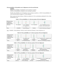 Prior probabilities of all possible cases of alignments on the forward