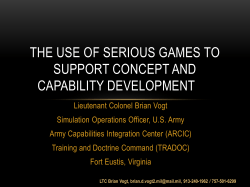 the use of serious games to support concept and capability