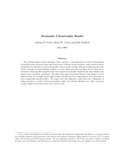 Economic Catastrophe Bonds