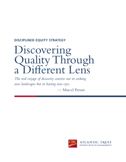 Disciplined Equity Strategy: Discovering Quality Through a Different