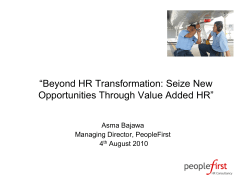 Seize New Opportunities Through Value Added HR &ndash; Presentation