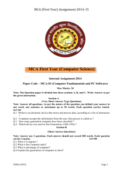MCA (First Year) Assignment 2014-15