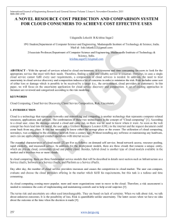 a novel resource cost prediction and comparison system for cloud