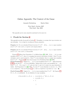 Online Appendix: The Context of the Game