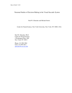 Neuronal Studies of Decision Making in the Visual