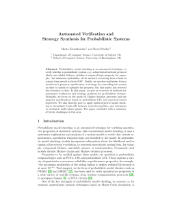 Automated Verification and Strategy Synthesis for Probabilistic