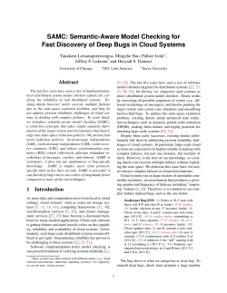 SAMC: Semantic-Aware Model Checking for Fast