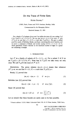 On the Trace of Finite Sets