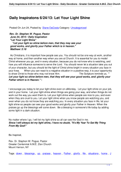 Daily Inspiratons 6/24/13: Let Your Light Shine