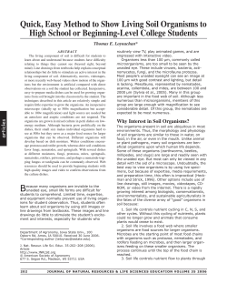 Quick, Easy Method to Show Living Soil Organisms to High School
