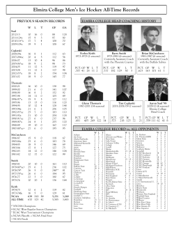 Elmira College Men`s Ice Hockey All-Time Records