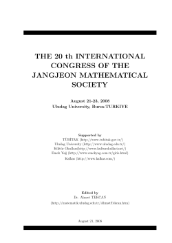 THE 20 th INTERNATIONAL CONGRESS OF THE JANGJEON