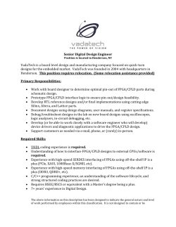 Senior Digital Design Engineer VadaTech is a board level design