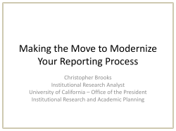 Making the move to modernize your reporting process November