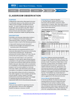 classroom observation - BYU