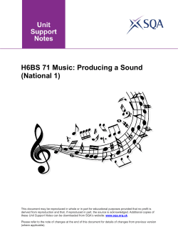 H6BS 71 Music: Producing a Sound (National 1)