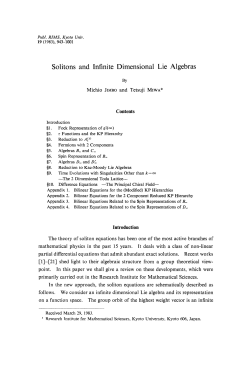 Solitons and Infinite Dimensional Lie Algebras