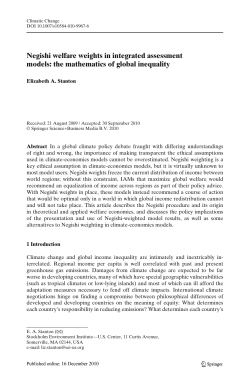Negishi welfare weights in integrated assessment models: the